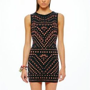 MARA HOFFMAN LASER CUT MINI DRESS BLACK NWT
